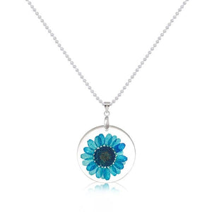 Transparent Resin Dried Flower Daisy Necklace