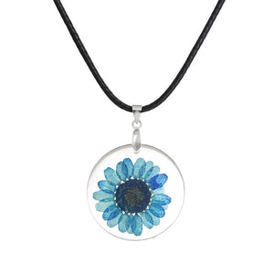 Transparent Resin Dried Flower Daisy Necklace