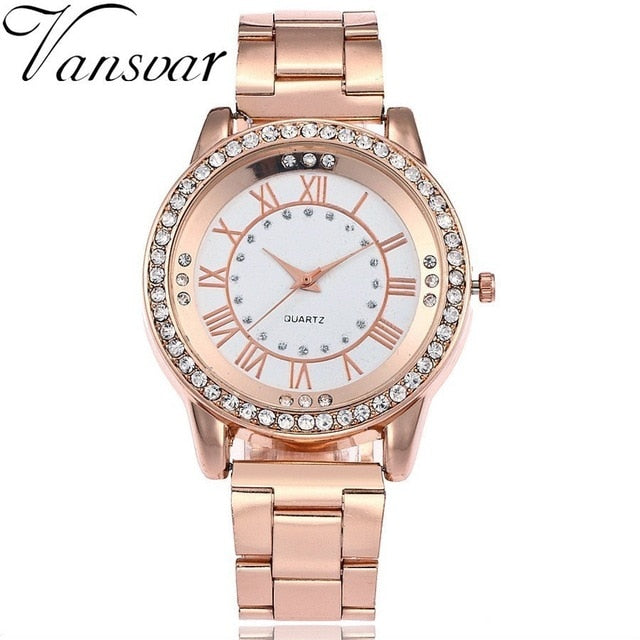 Luxury Women Dress Rhinestone Quartz Watch