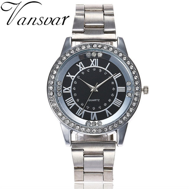 Luxury Women Dress Rhinestone Quartz Watch