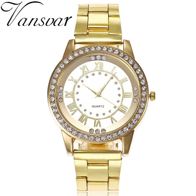 Luxury Women Dress Rhinestone Quartz Watch