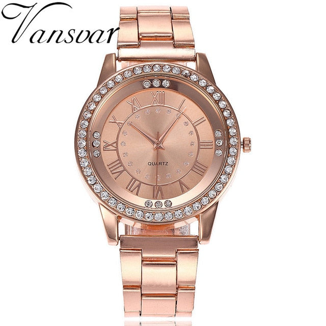 Luxury Women Dress Rhinestone Quartz Watch