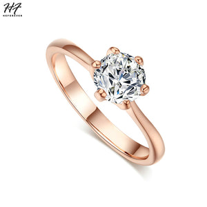 Classic Simple Design Sparkling Solitaire Ring