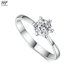 Classic Simple Design Sparkling Solitaire Ring