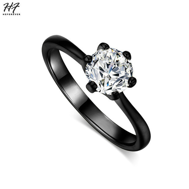 Classic Simple Design Sparkling Solitaire Ring