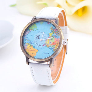 Denim World Map Watch