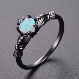 Charming Heart Shape Fire Opal Rings
