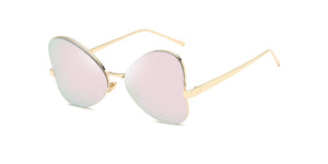 Women Fashion Metal Butterfly Oversized Cat Eye Sunglasses