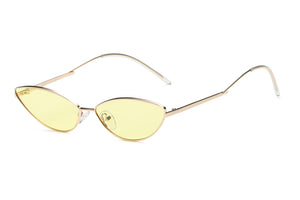 Women Metal Retro Vintage Slim Cat Eye Fashion Sunglasses
