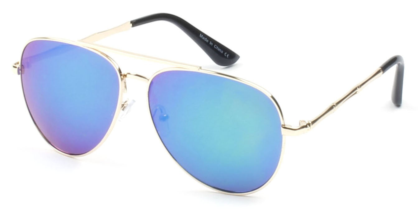 Classic Premium Metal Mirrored Circle Round UV Protection Fashion Aviator Sunglasses for Men and Women