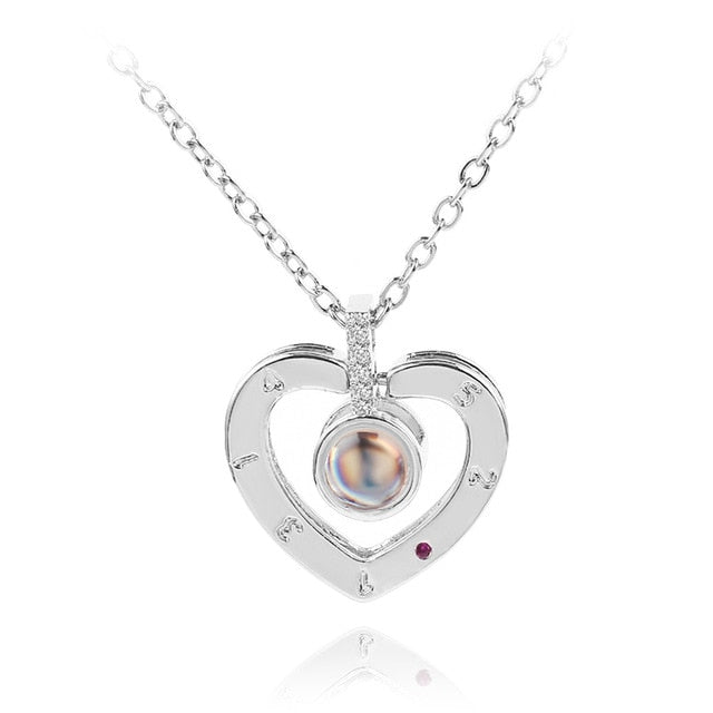 I love you Projection Pendant Necklace